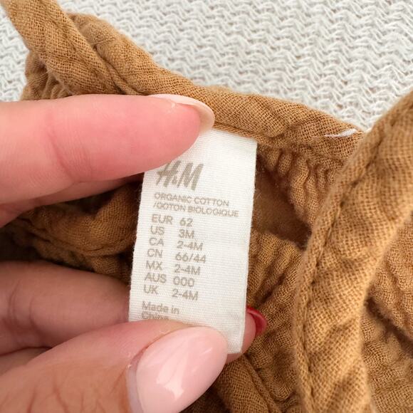 H&M Brown Muslin Cotton Tank Top + Bloomer Outfit Set - 3 Months - Picture 5 of 9